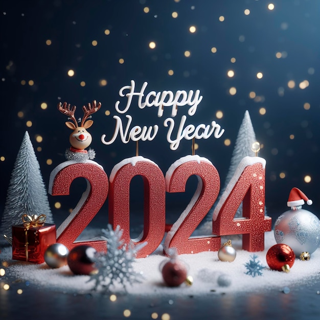 Photo happy new year 2024 greetings