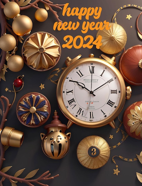 明けましておめでとうございます 2024 新年あけましておめでとうございますホリデー新年デザイン
