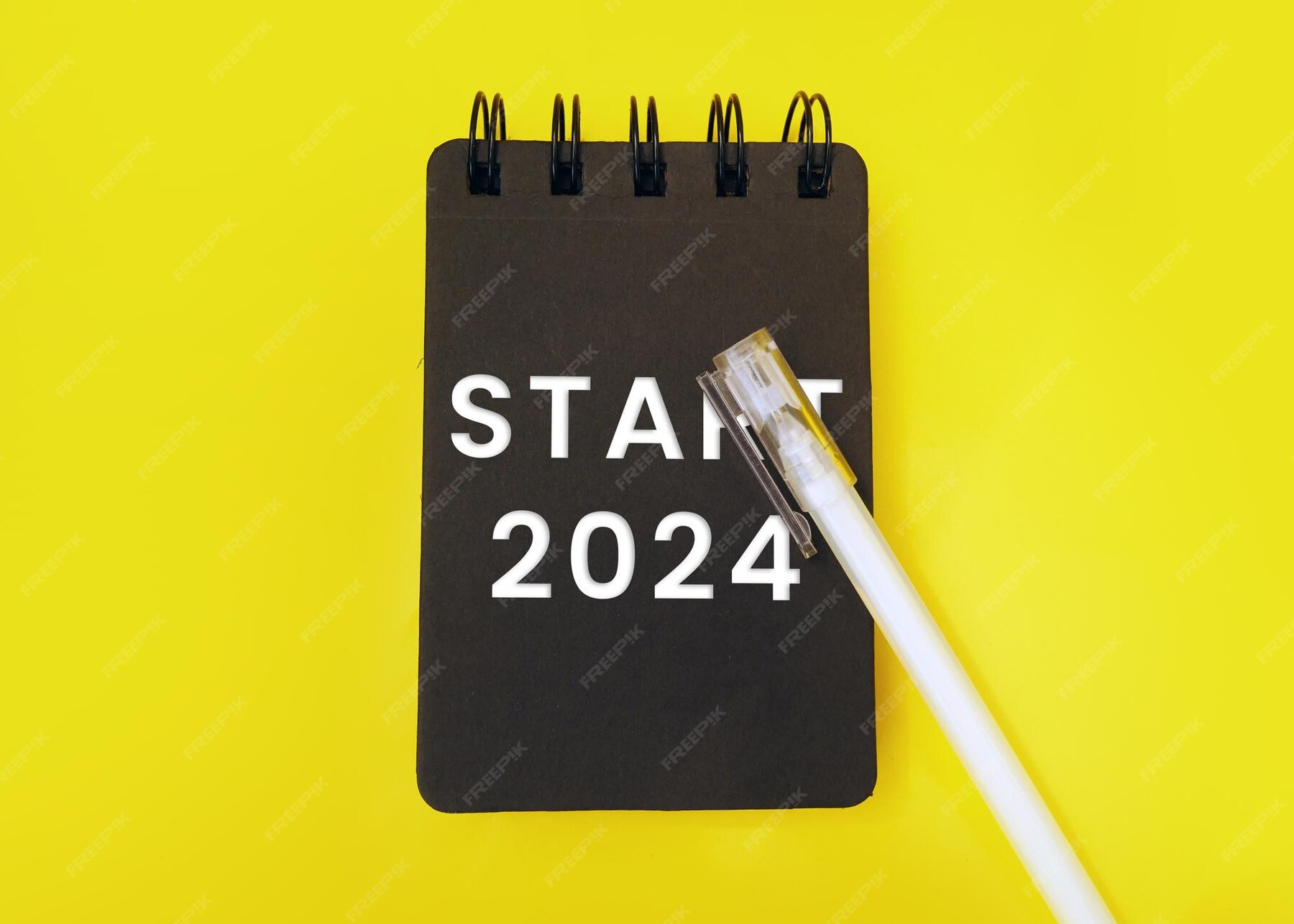 Premium Photo Happy new year 2024 new year 2024 desk calendar black