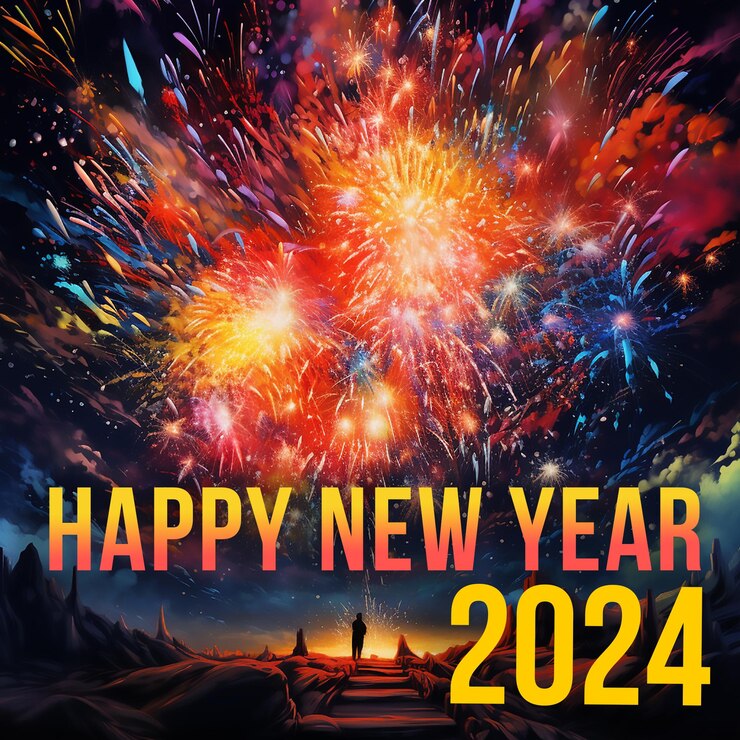 Premium AI Image Happy new year 2024 post