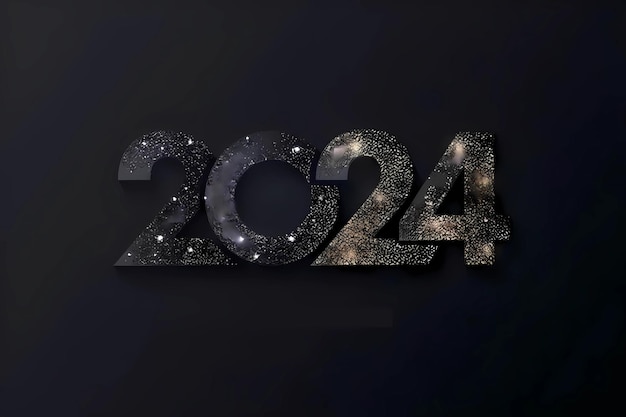 Happy New Year 2024 poster template wallpaper editable art