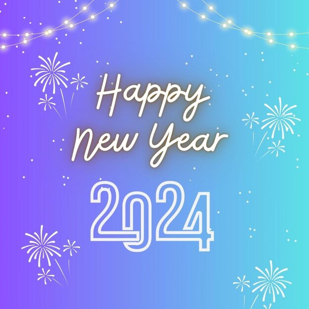 Photo happy new year 2024 text effect