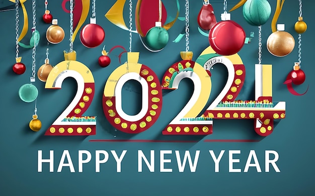 Happy new Year 2024 Typography 3d Design