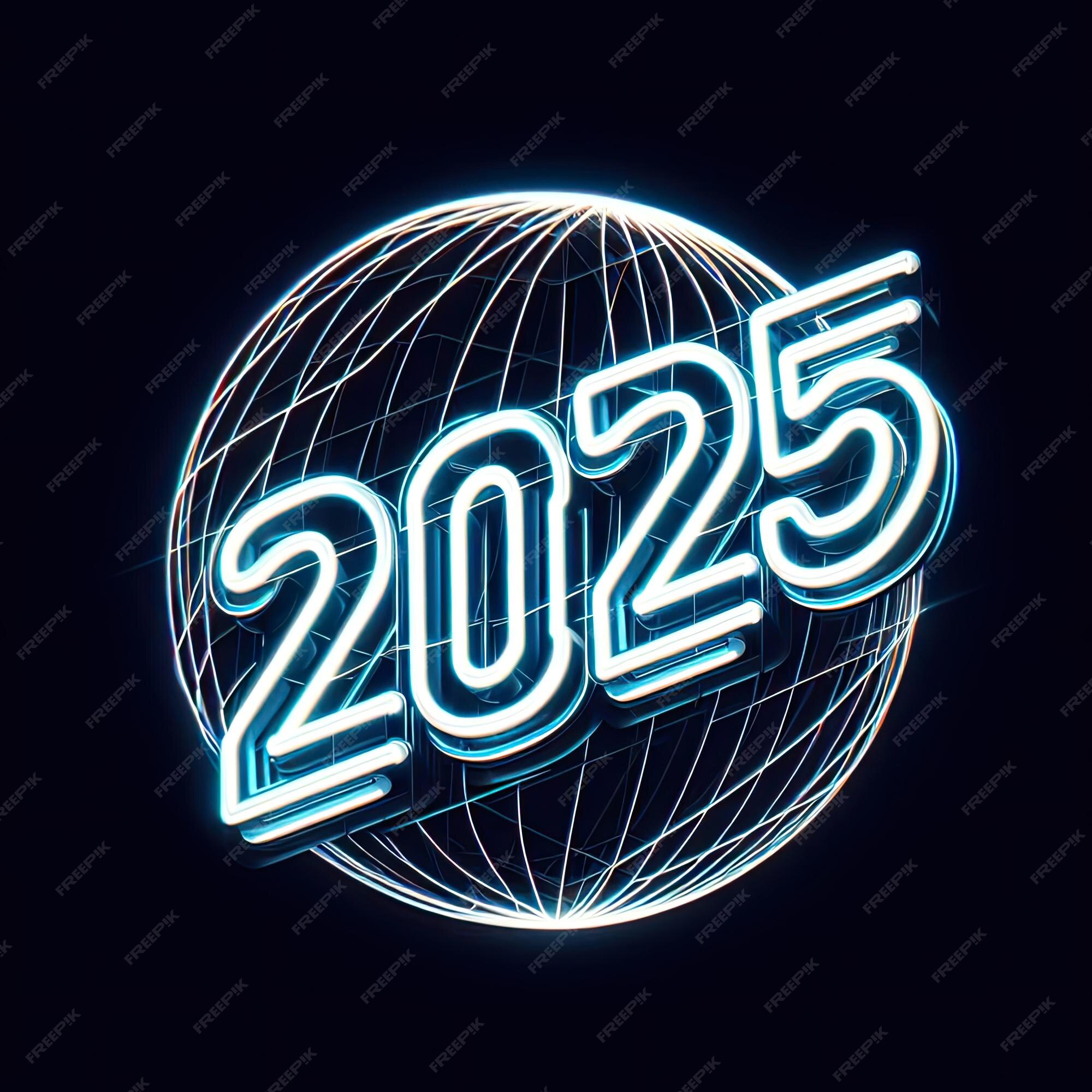 Premium Photo Happy New Year 2025 2025 lights view of the year 2025