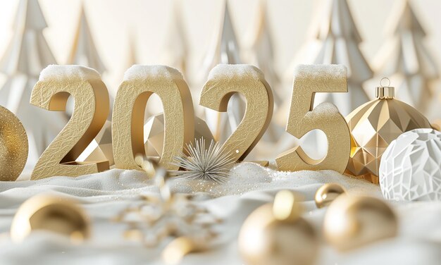 Happy New Year 2025 greeting card design template