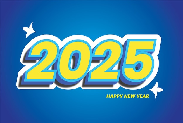Happy new year 2025 typography background