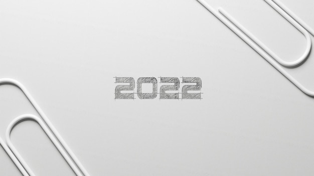 새 해 복 많이 받으세요 배경입니다. 2022년부터 시작하세요. 3D 일러스트레이션