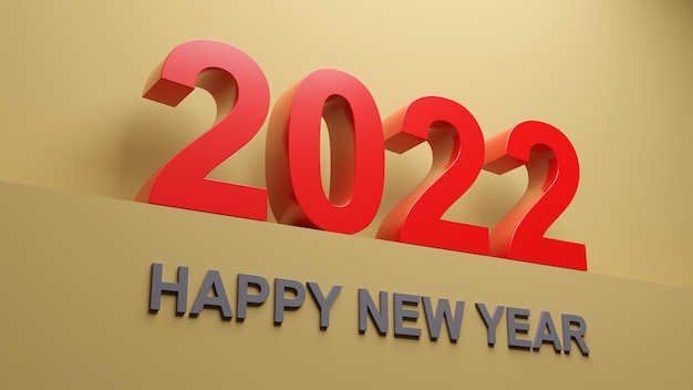 Happy New Year Background. Start to 2022. 3D illustration