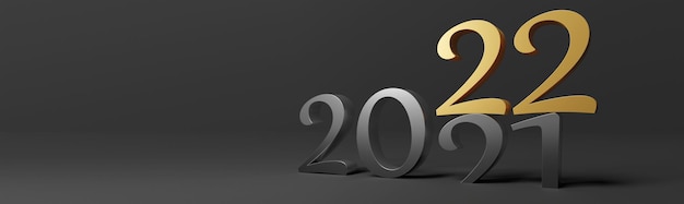 Happy New Year Background. Start to 2022. 3D illustration