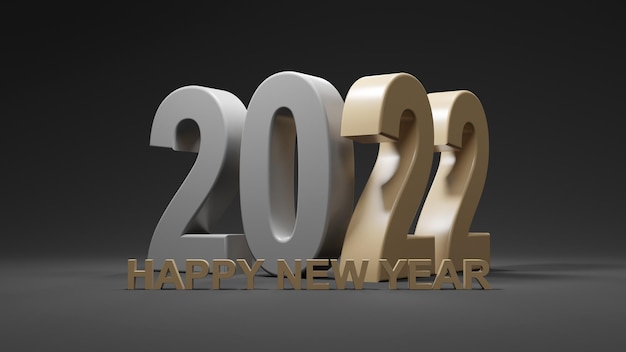 Photo happy new year background. start to 2022. 3d illustration