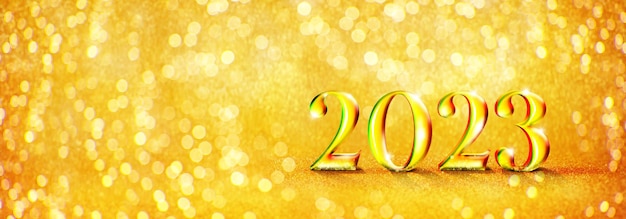 Foto sfondo di felice anno nuovo dall'inizio al 2023 illustrazione 3d
