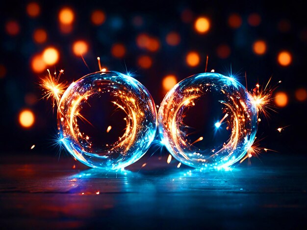 Happy New Year background with glowing sparklers super detailed photography ultra sharpness photog