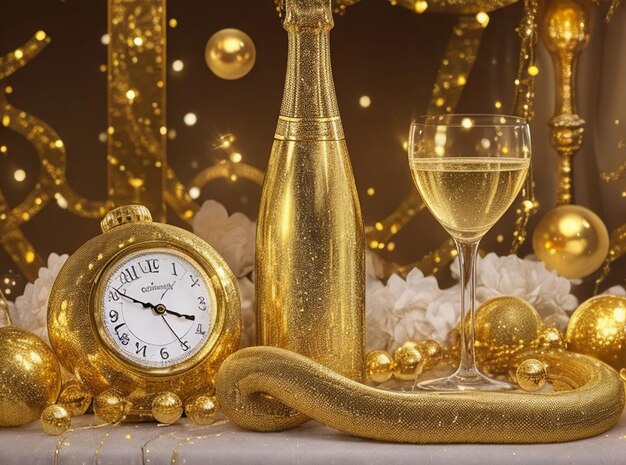 Happy new year concept with party background