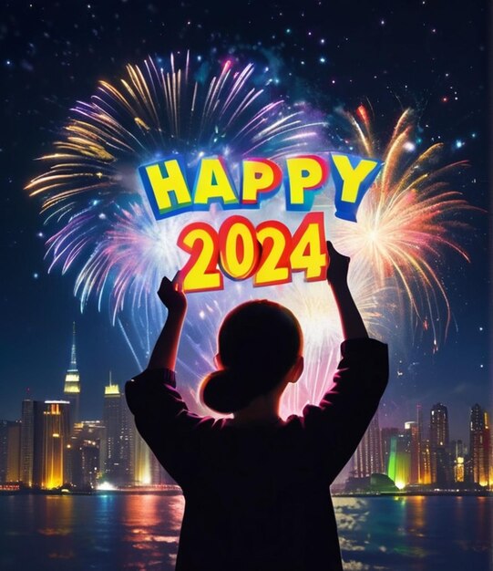 Photo happy new year design 2024