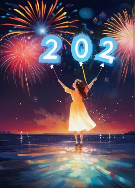 Photo happy new year design 2024