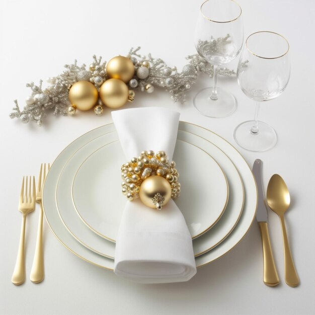 Foto felice anno nuovo cena con sfondo bianco alto