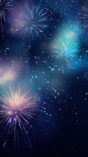 Happy New Year Fireworks background AI Generative