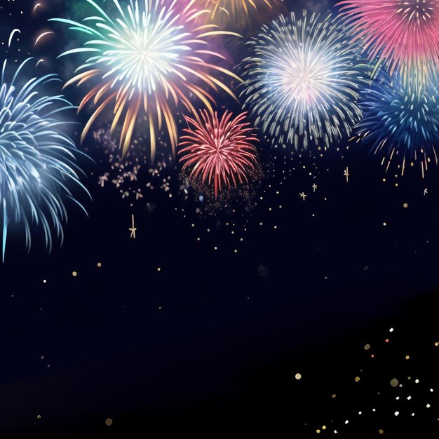 Happy new year fireworks confetti background images collections cute wallpapers ai generated