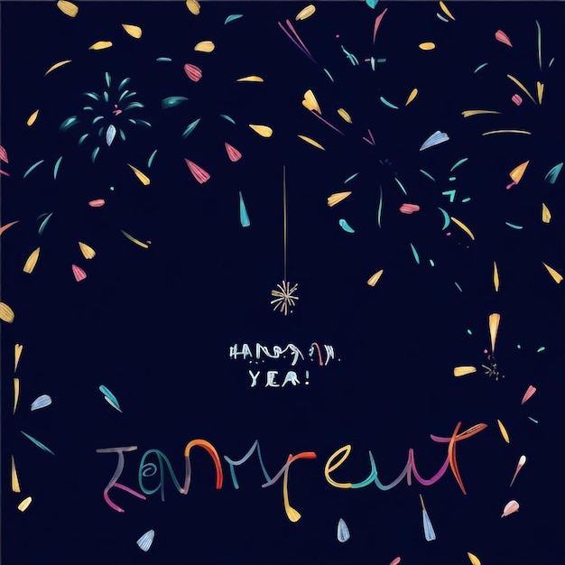 Photo happy new year fireworks confetti background images collections cute wallpapers ai generated