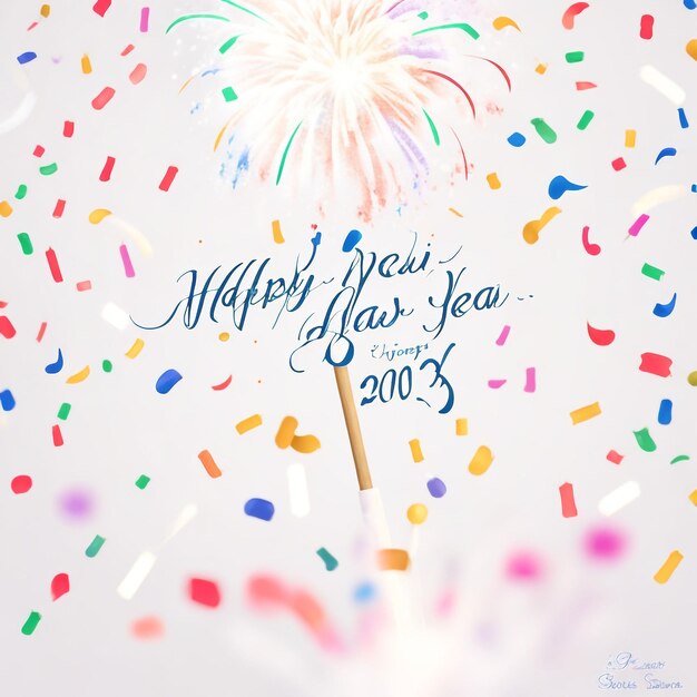 Happy new year fireworks confetti background images collections cute wallpapers ai generated