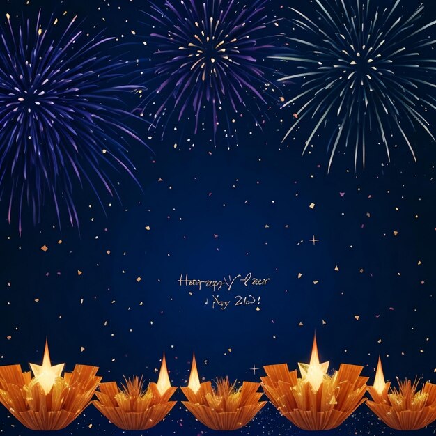 Photo happy new year fireworks confetti background images collections cute wallpapers ai generated