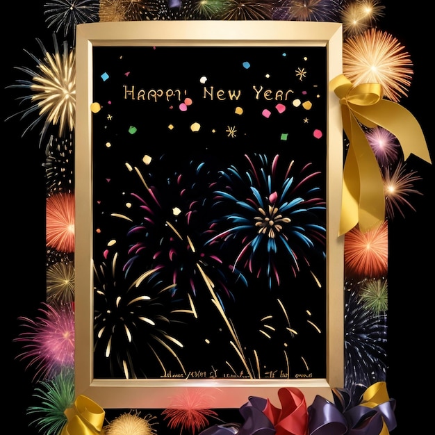 Photo happy new year fireworks confetti background images collections cute wallpapers ai generated