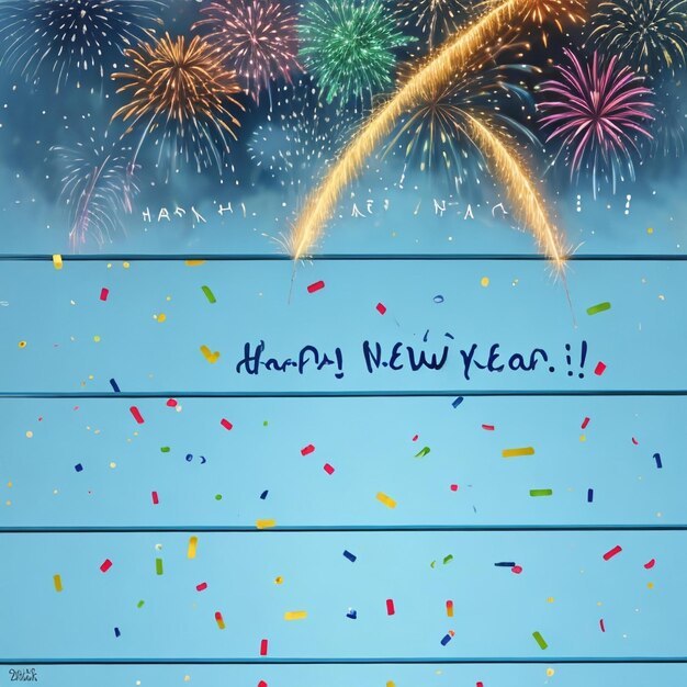 Happy new year fireworks confetti background images collections cute wallpapers ai generated