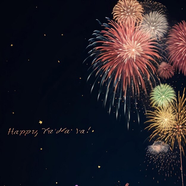 Happy new year fireworks confetti background images collections cute wallpapers ai generated