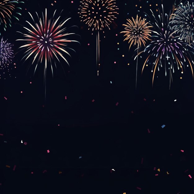Photo happy new year fireworks confetti background images collections cute wallpapers ai generated