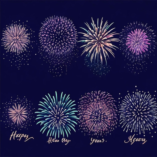 Happy new year fireworks confetti background images collections cute wallpapers ai generated