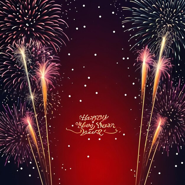 Photo happy new year fireworks confetti background images collections cute wallpapers ai generated