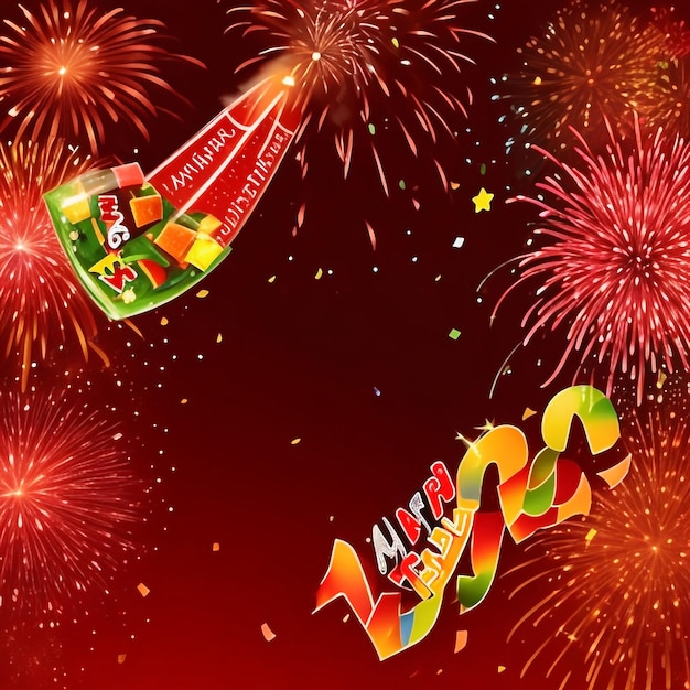 Happy new year fireworks confetti background images collections cute wallpapers ai generated