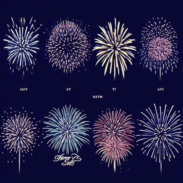 Happy new year fireworks confetti background images collections cute wallpapers ai generated