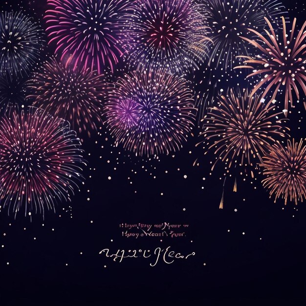 Photo happy new year fireworks confetti background images collections cute wallpapers ai generated