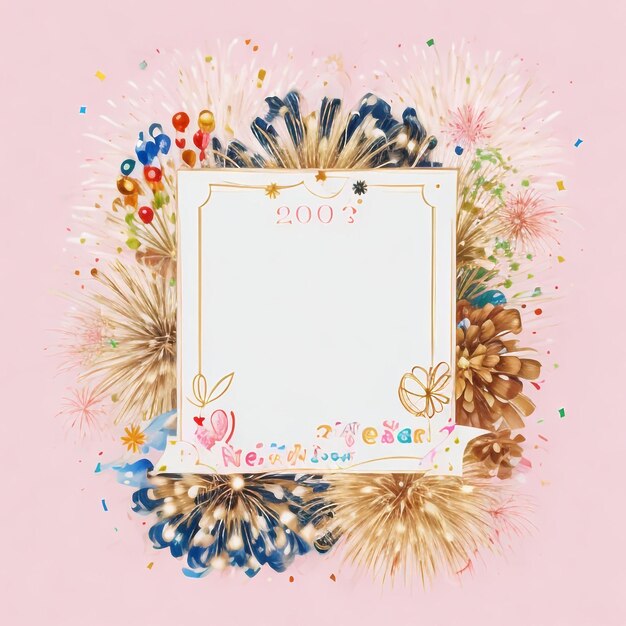 Photo happy new year fireworks confetti background images collections cute wallpapers ai generated