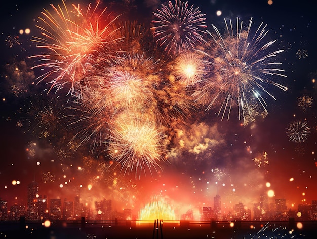 Happy new year fireworks