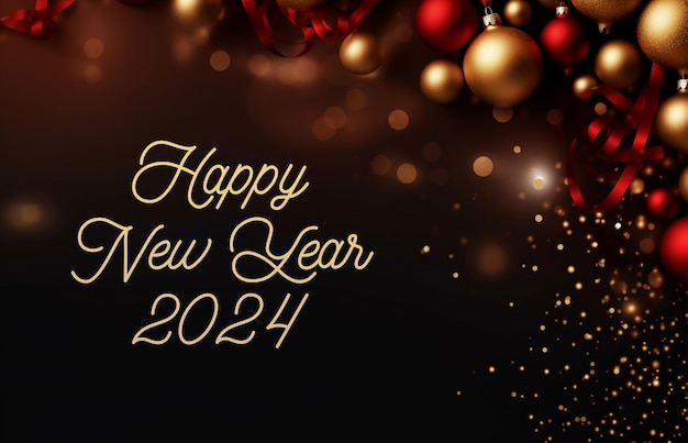 Happy new year greeting card banner template generative ai