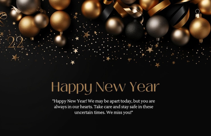 Photo happy new year greeting card banner template generative ai