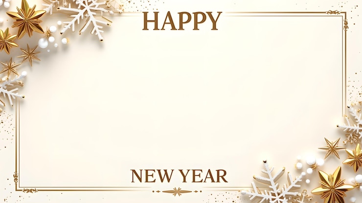 Photo happy new year greeting card with snowflakes and stars concept of celebration and holidays