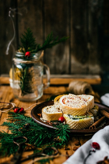 Felice anno nuovo vacanza e torta