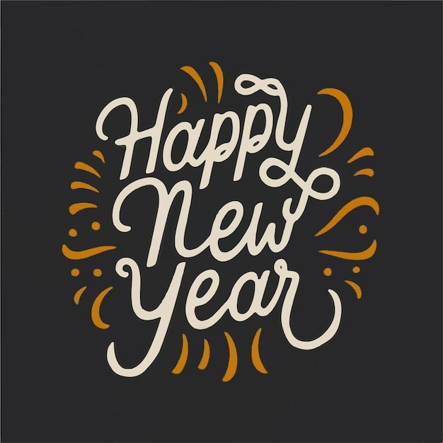 Photo happy new year lettering design