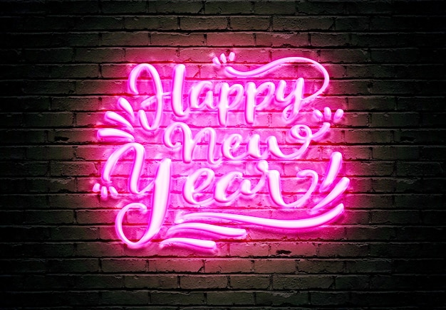 Photo happy new year neon light 6