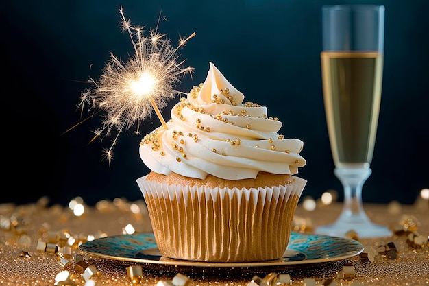 Happy New Year's Cupcake