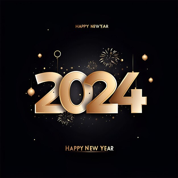 Photo happy new year theme background happy new year 2024