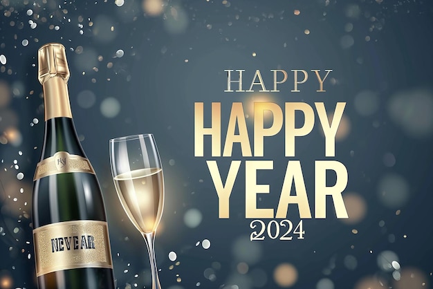 happy new year themed banner with the words happy new year greeting card