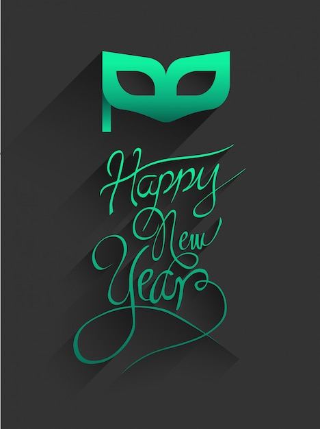 Photo happy new year vector in embossed green and gold