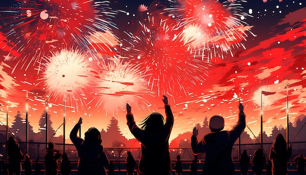 Photo happy new years celebration fireworks illustration