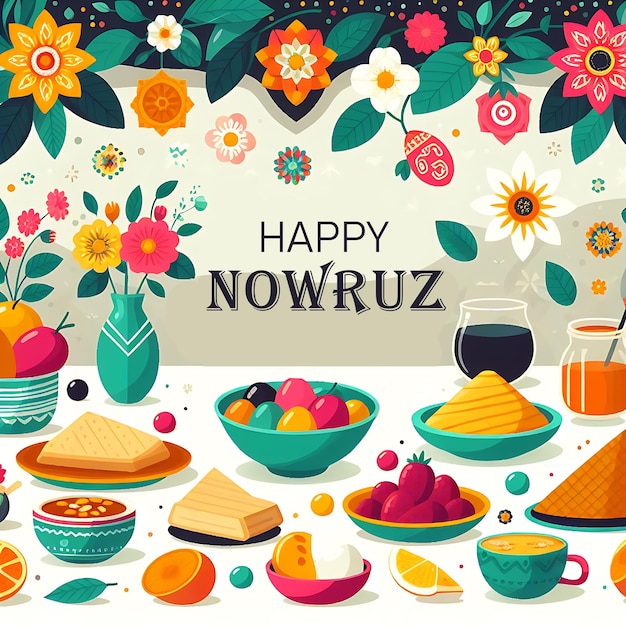 Happy Nowruz achtergrondontwerp Happy Nowruz bannerontwerp