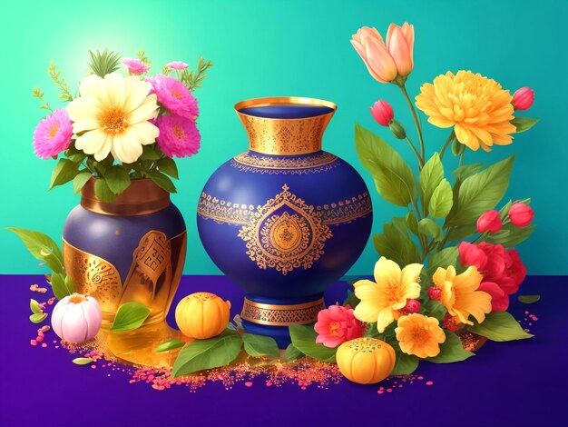 happy nowruz day or iranian new year illustration