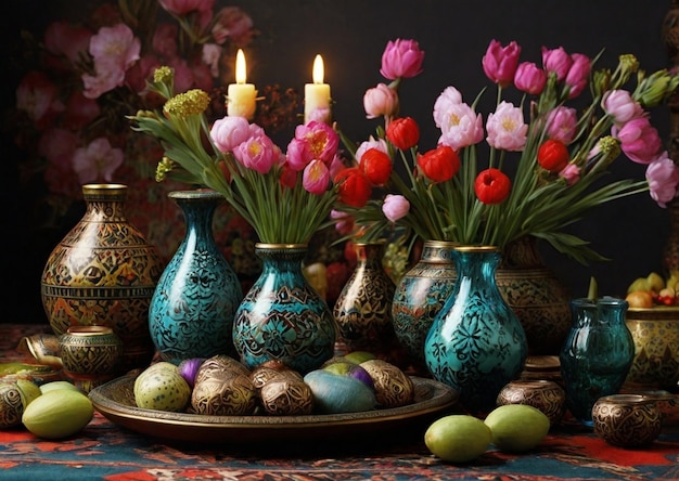 Photo happy nowruz holiday ai generated